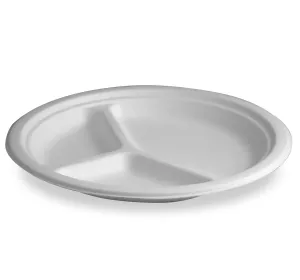 10 Round 3-Compartment Fiber Plate. 500-Count Case