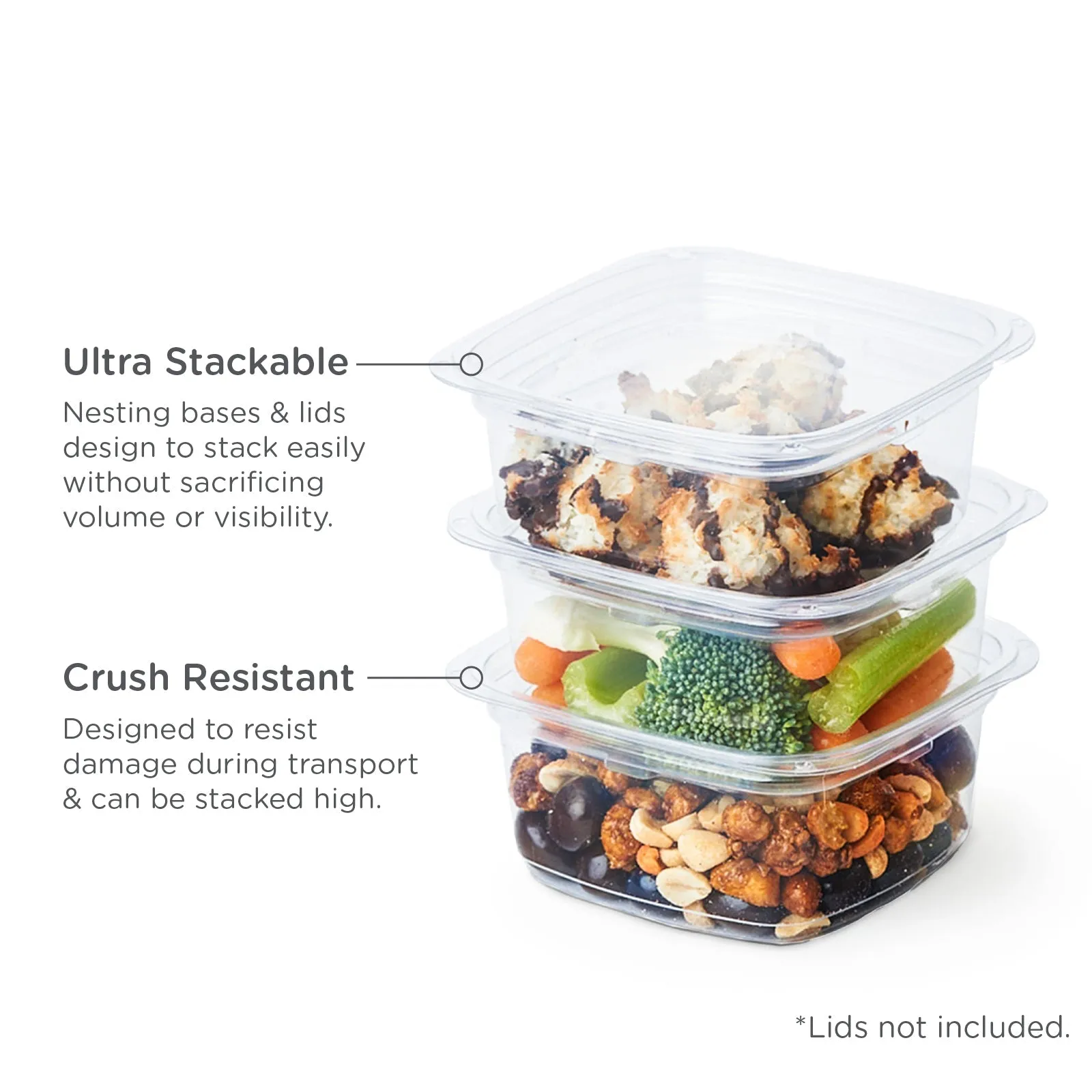 12 oz. Deli Container. Crystal Clear. PLA. 675/Case