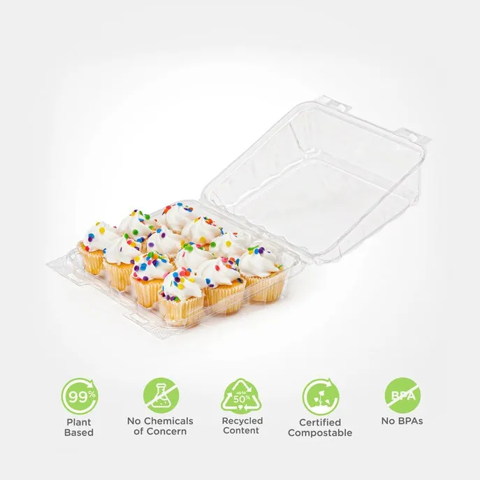 12-pack 2.5 Mini Cupcake & Muffin Package. Crystal Clear. PLA. 225/Case