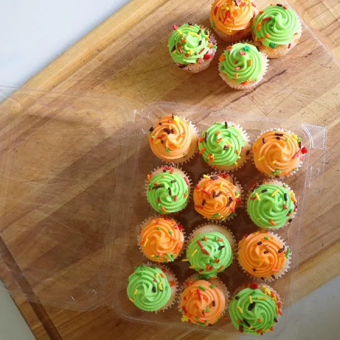 12-pack 2.5 Mini Cupcake & Muffin Package. Crystal Clear. PLA. 225/Case