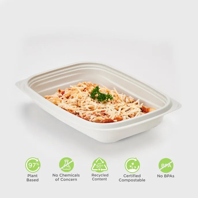 16 oz. GoodToGo Microwavable Container. Stone. CPLA. 450/Case