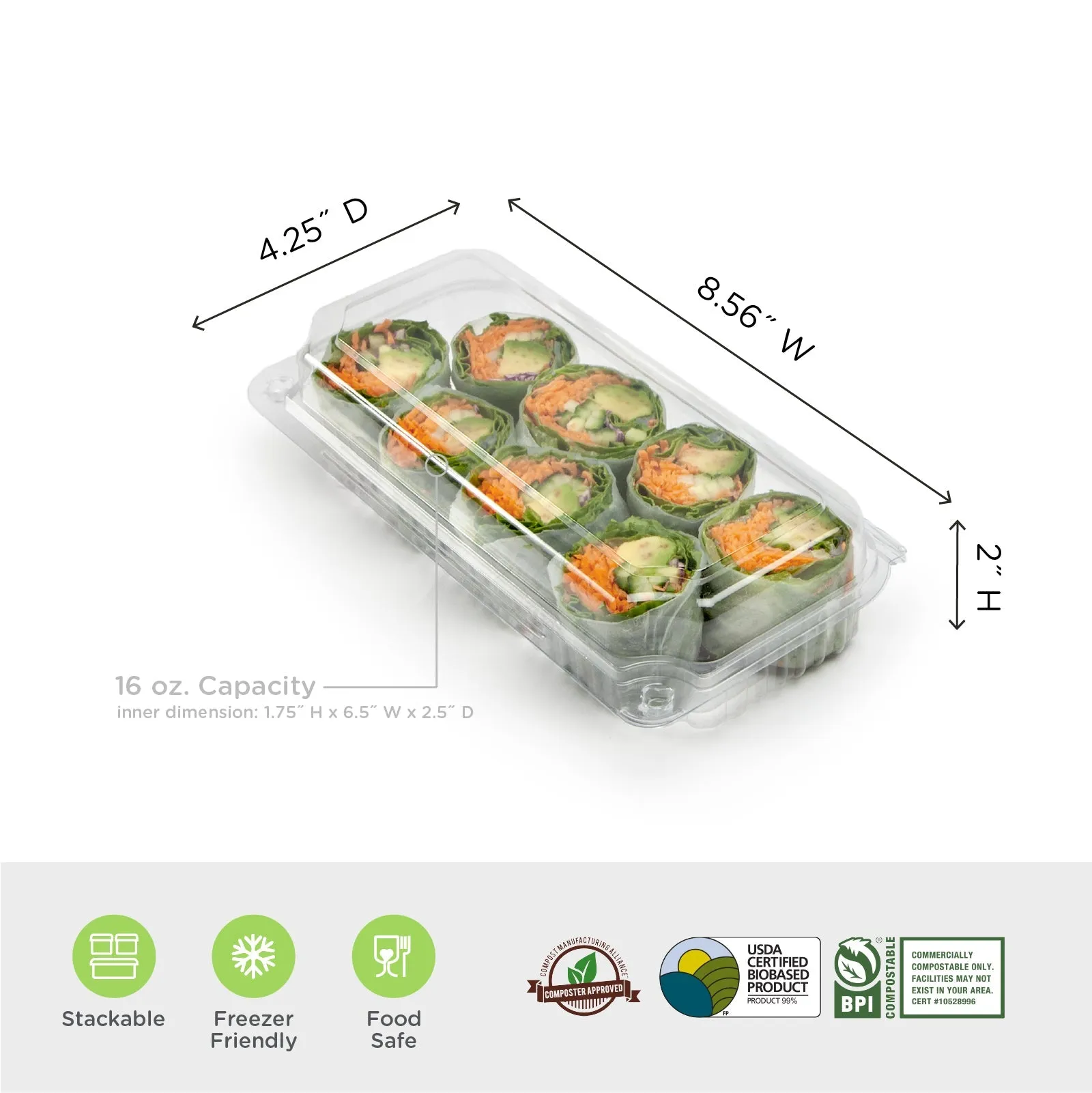 16 oz. Lowrider Center Seal Multi-purpose Package. Crystal Clear. PLA. 300/Case