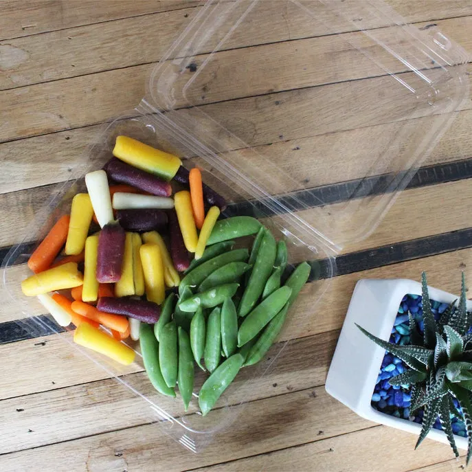 1.75 Multi-purpose Hinged Tray. Crystal Clear. PLA. 230/Case