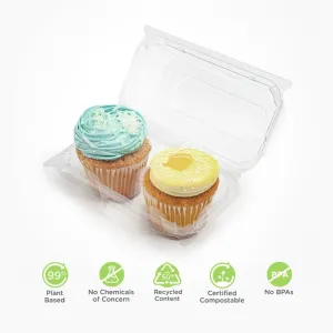 2-pack 3 Classic Cupcake & Muffin Package. Crystal Clear. PLA. 100/Case