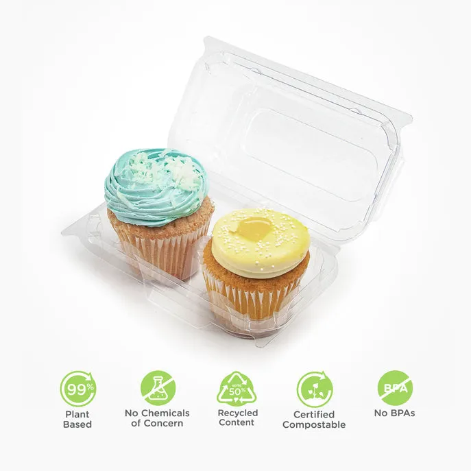 2-pack 3 Classic Cupcake & Muffin Package. Crystal Clear. PLA. 100/Case