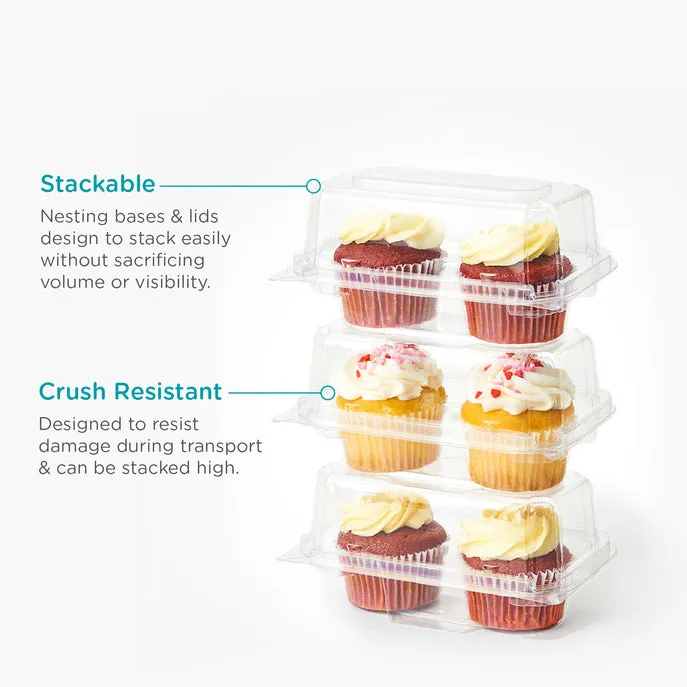2-pack 3 Classic Cupcake & Muffin Package. Crystal Clear. PLA. 100/Case