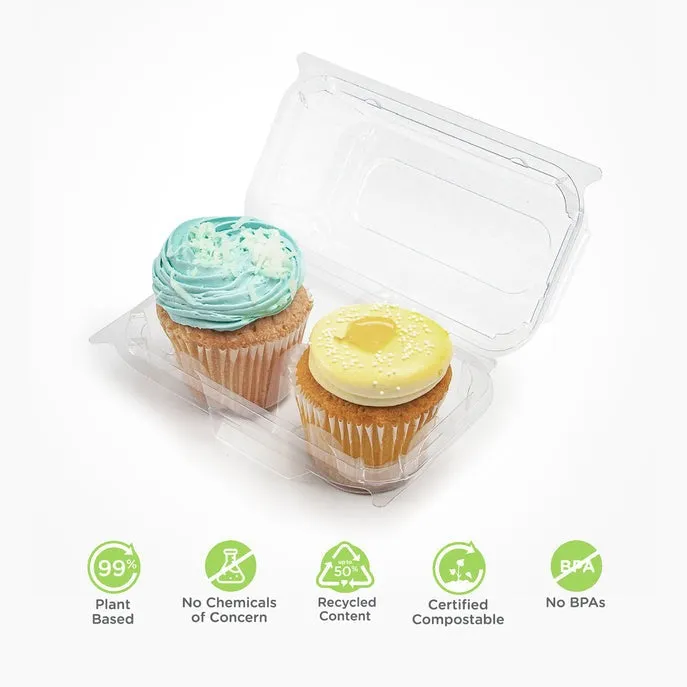 2-pack 3 Classic Cupcake & Muffin Package. Crystal Clear. PLA. 100/Case