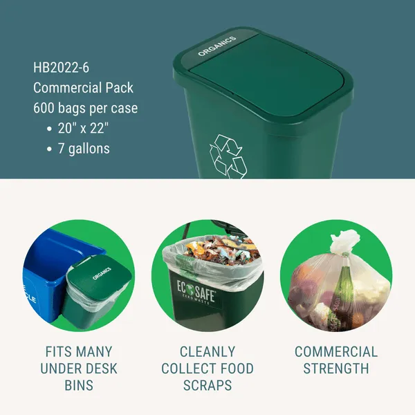 20x22 COMPOSTABLE BIN LINER. 0.6 MIL