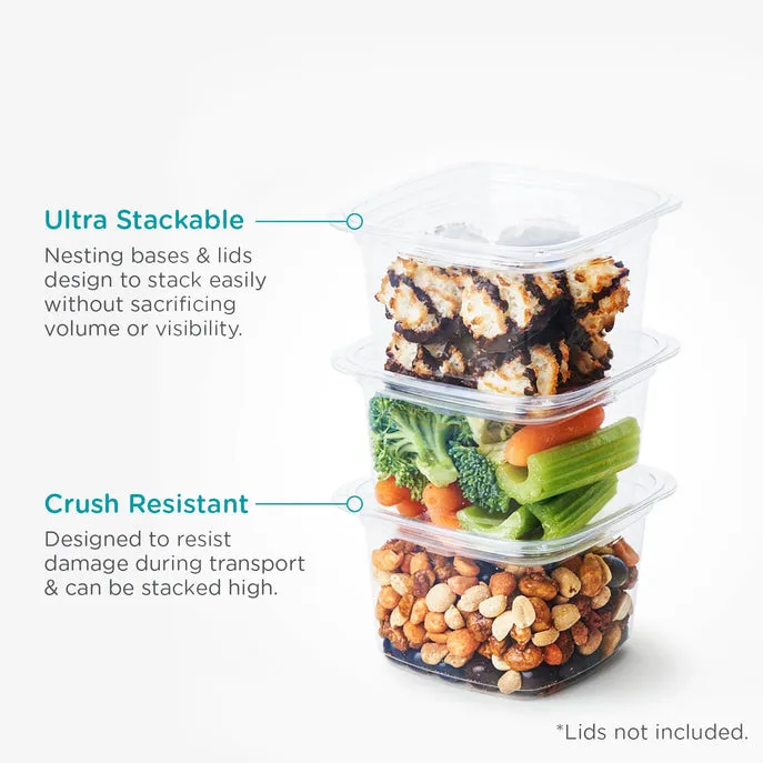 24 oz. Deli Container. Crystal Clear. PLA. 675/Case