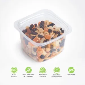 24 oz. Deli Container. Crystal Clear. PLA. 675/Case