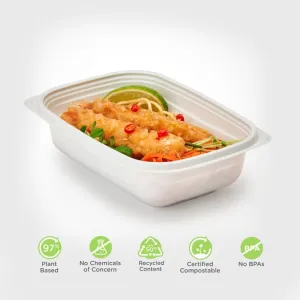 24 oz. GoodToGo Microwavable Container. Stone. CPLA. 450/Case