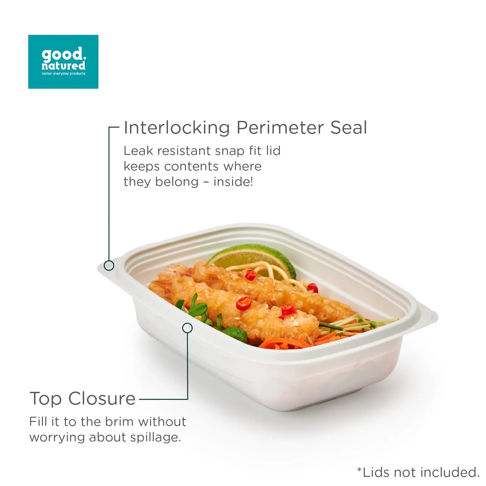 24 oz. GoodToGo Microwavable Container. Stone. CPLA. 450/Case