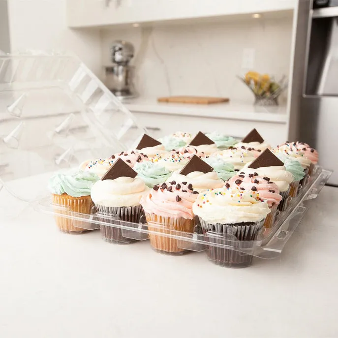 24-Pack 3.5 Classic Cupcake & Muffin Package. Crystal Clear. PLA. 50/Case