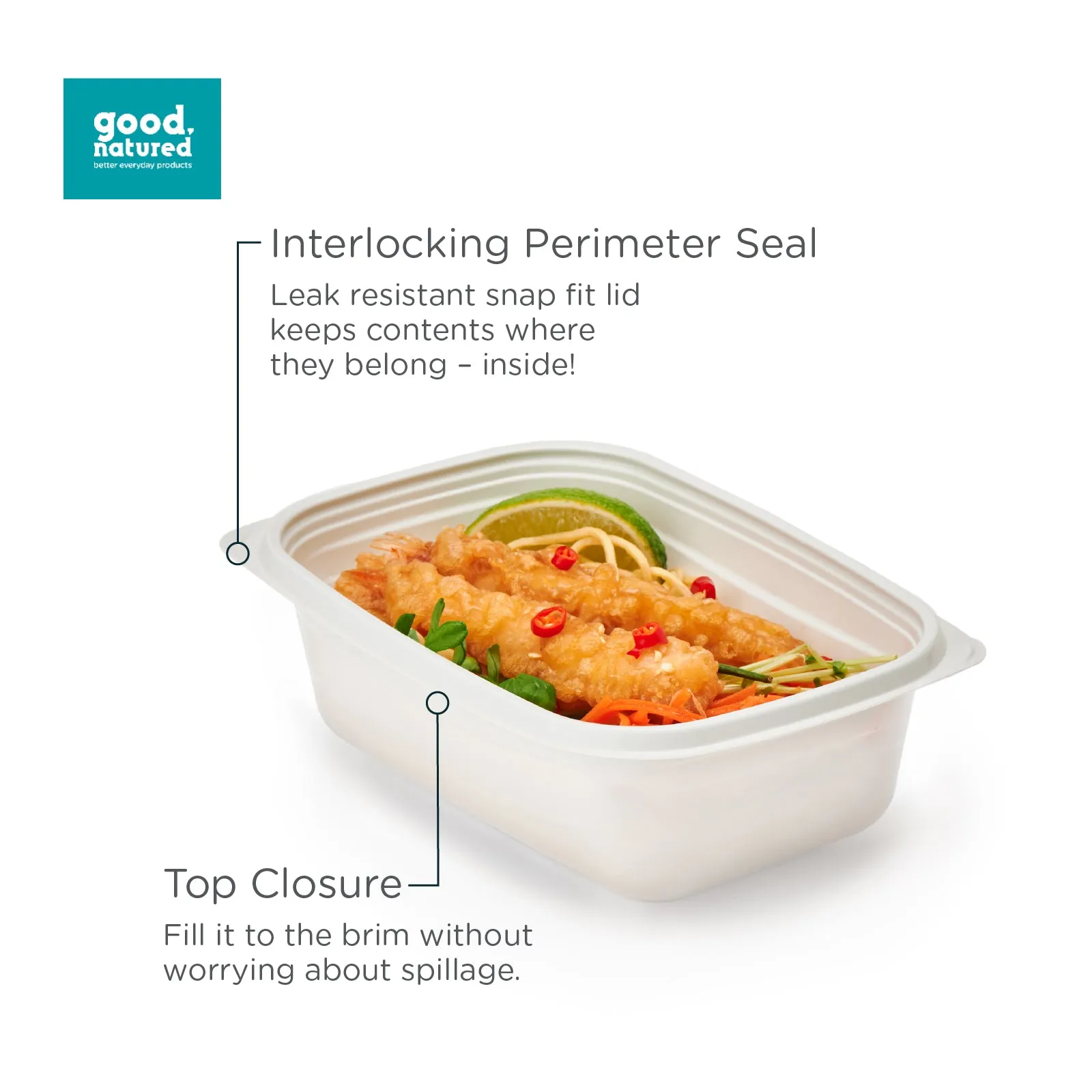 32 oz. GoodToGo Microwavable Container. Stone. CPLA. 450/Case