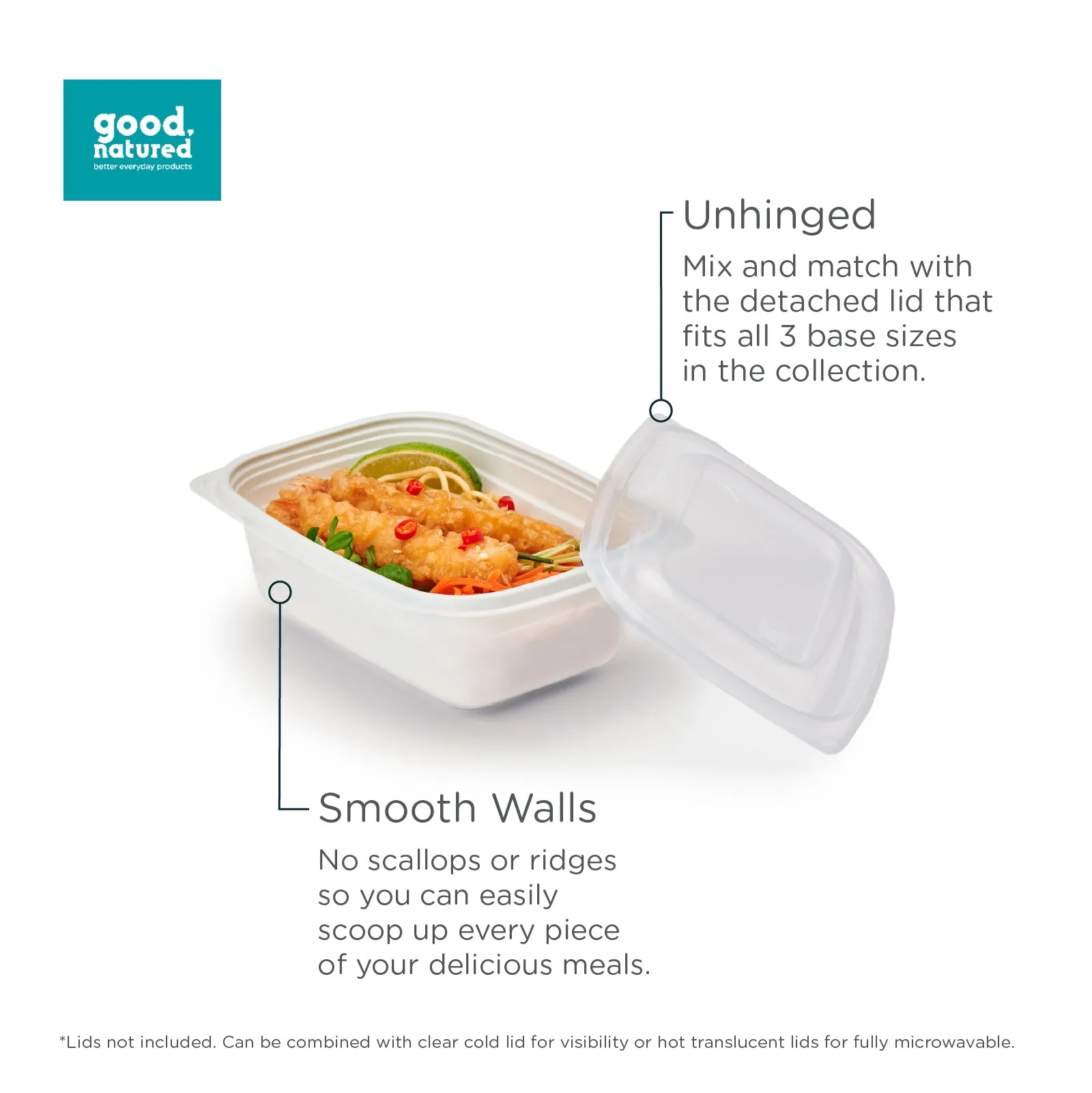 32 oz. GoodToGo Microwavable Container. Stone. CPLA. 450/Case