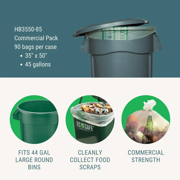 39x55 COMPOSTABLE BIN LINER. 0.85 MIL