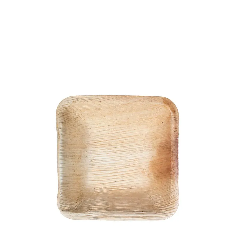 4 X 4 SQUARE PALM LEAF PLATES - 600 Counts