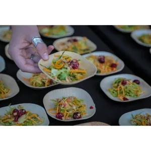 4 X 4 SQUARE PALM LEAF PLATES - 600 Counts