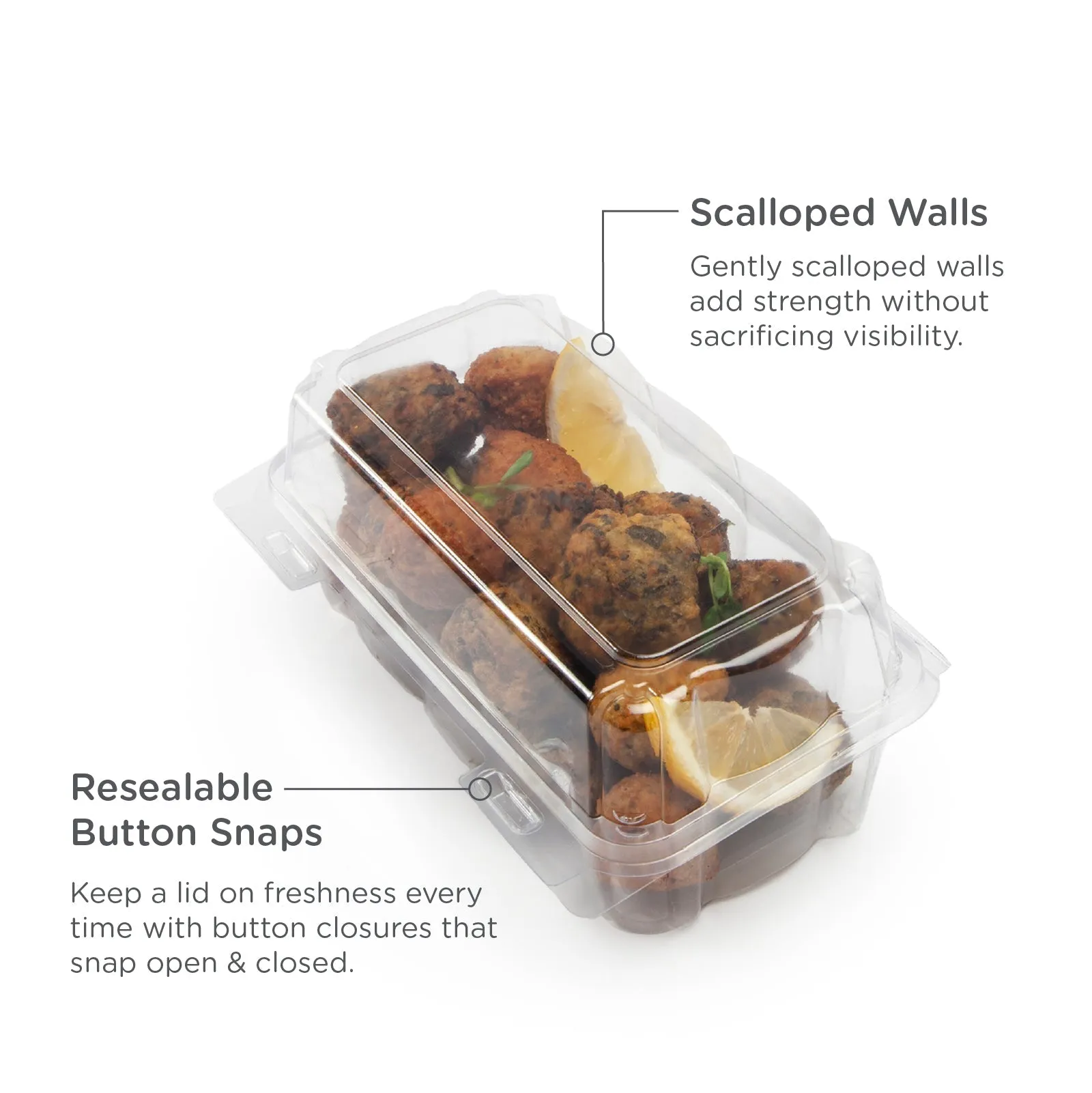 48 oz. Center Seal Multi-purpose Package. Crystal Clear. PLA. 275/Case