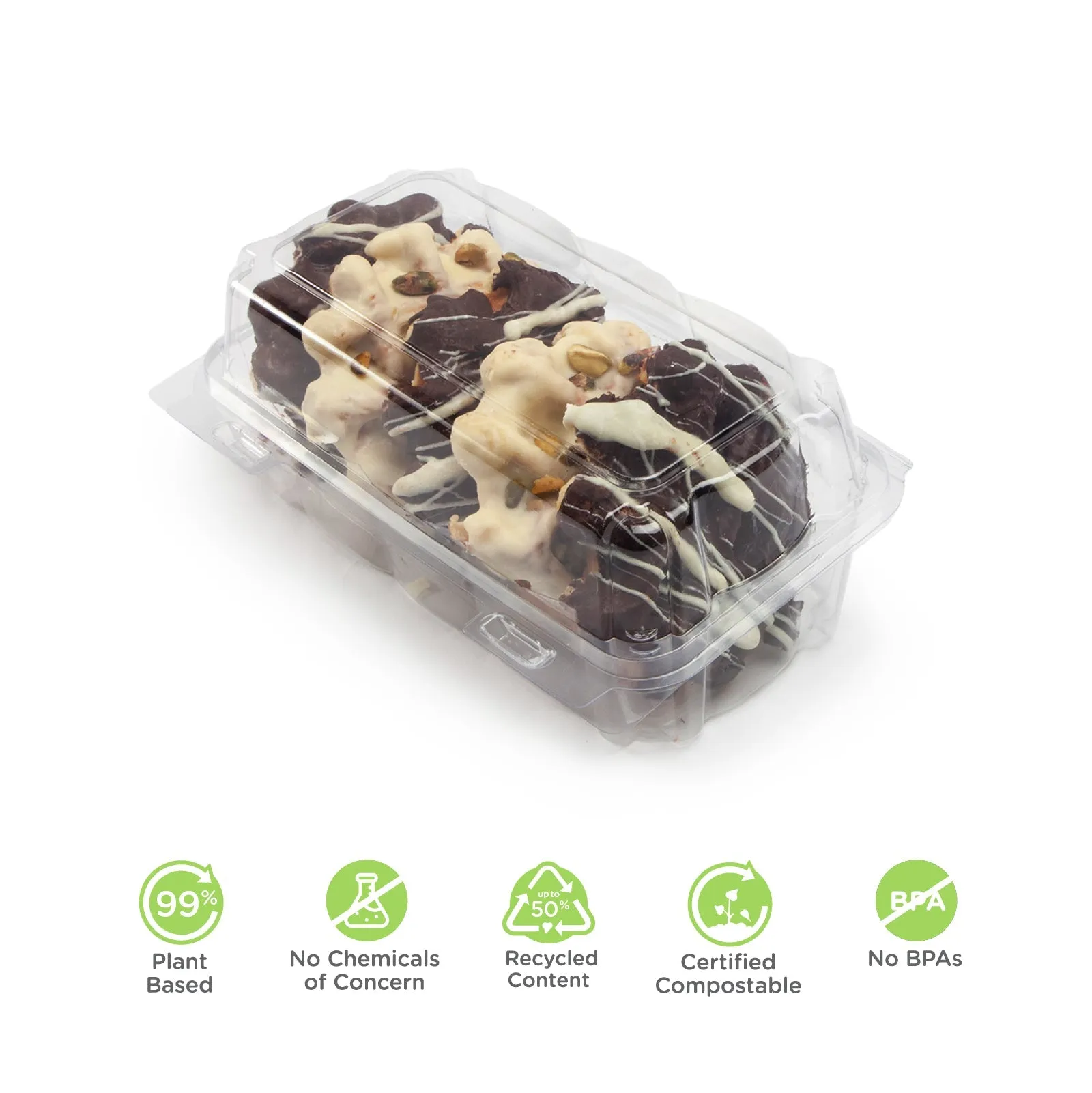 48 oz. Center Seal Multi-purpose Package. Crystal Clear. PLA. 275/Case