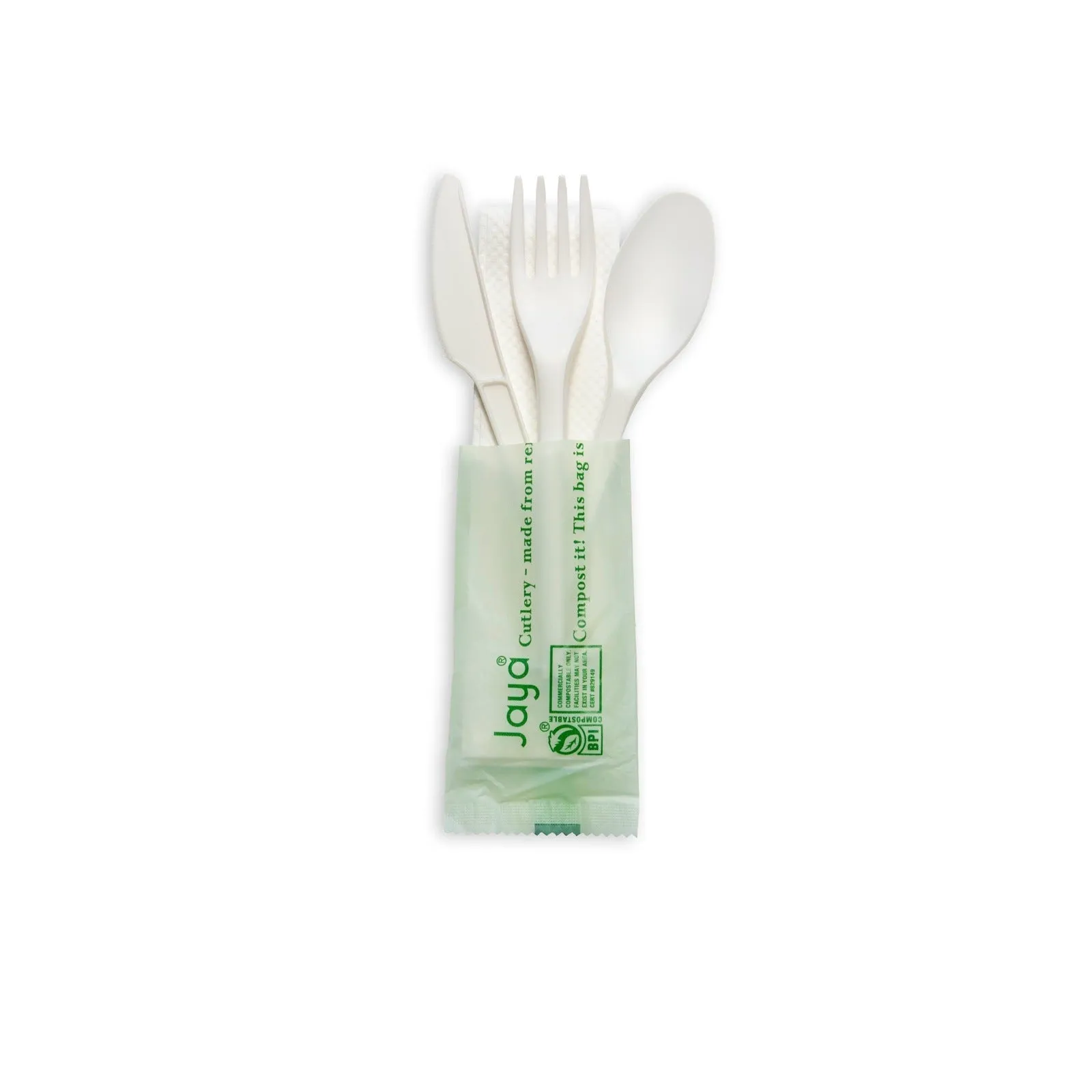 6 Medium Weight Cutlery Kit with Napkin. White. 250-Count Case