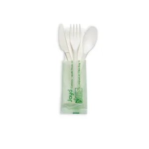6 Medium Weight Cutlery Kit with Napkin. White. 250-Count Case