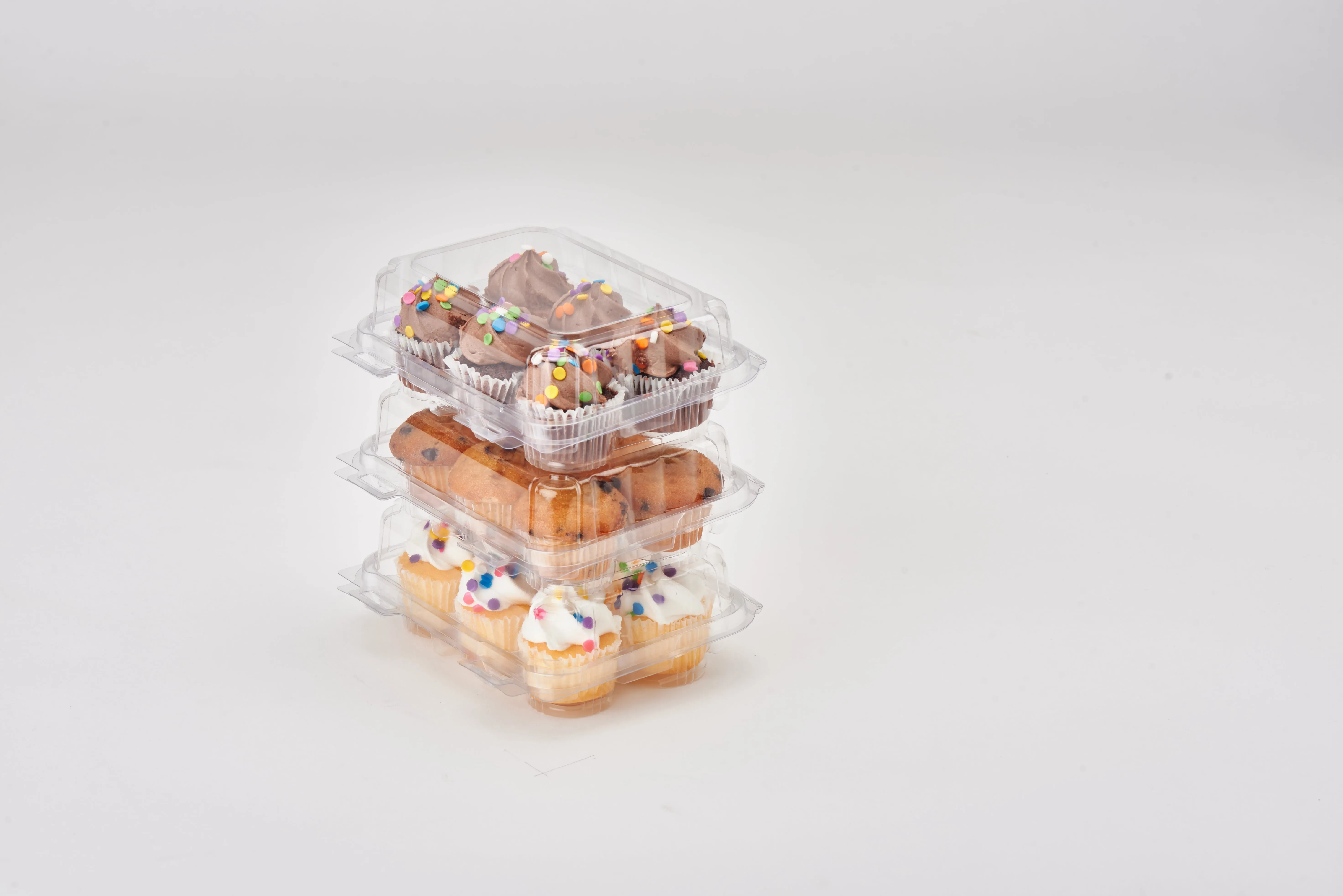 6-pack 2.25 Mini Cupcake & Muffin Package. Crystal Clear. PLA. 250/Case