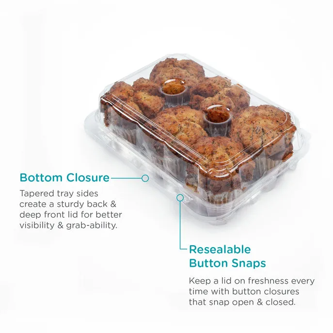 6-pack 2.75 Classic Muffin Package. Crystal Clear. PLA. 300/Case