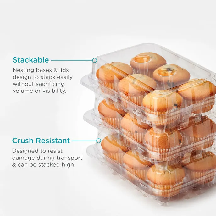 6-pack 2.75 Classic Muffin Package. Crystal Clear. PLA. 300/Case