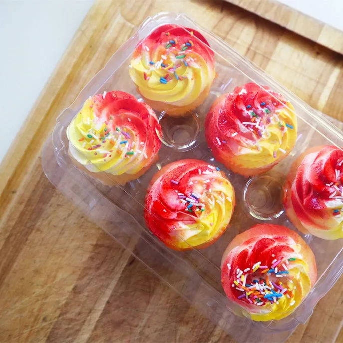 6-pack 2.75 Classic Muffin Package. Crystal Clear. PLA. 300/Case