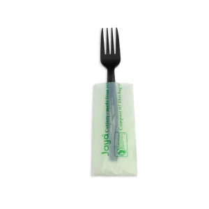 6.5 Heavy Duty Cutlery. Fork. Black. 1000-Count Case
