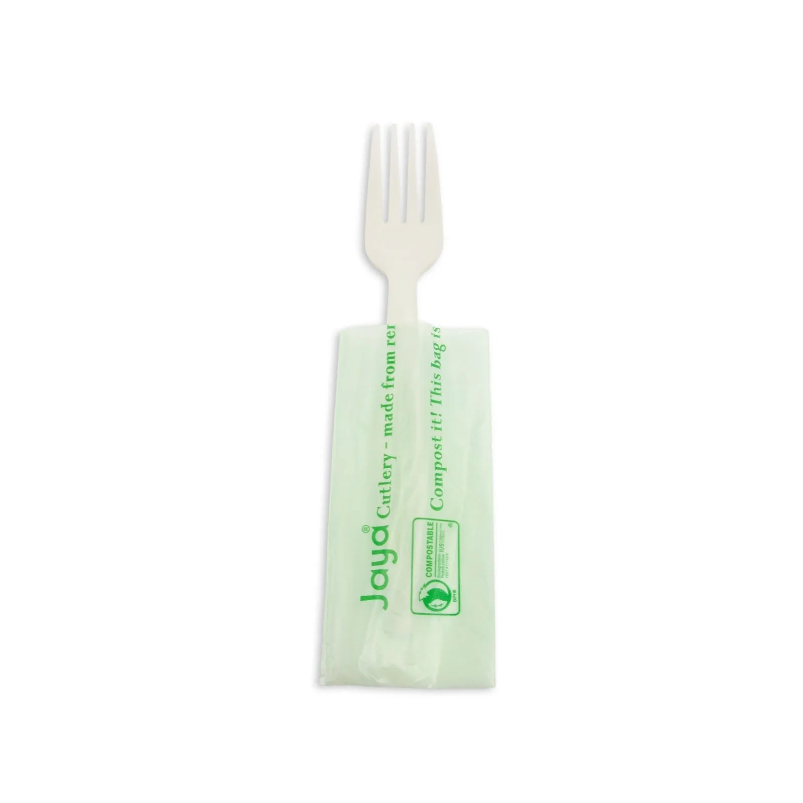 6.5 Heavy Duty Cutlery. Indv. Wrapped Fork. White. 750-Count Case