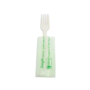6.5 Heavy Duty Cutlery. Indv. Wrapped Fork. White. 750-Count Case