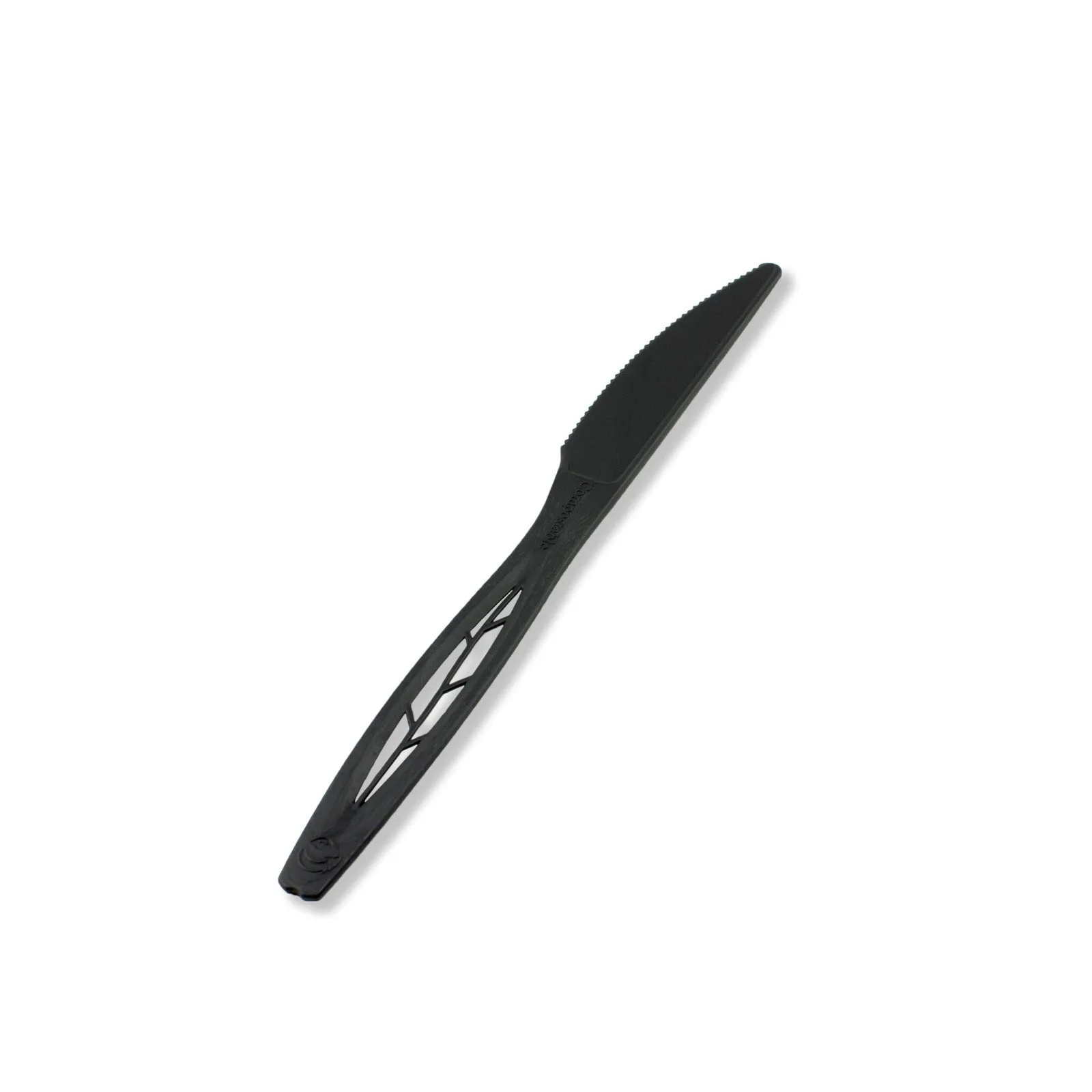 6.5 Heavy Duty Cutlery. Indv. Wrapped Knife. Black. 750-Count Case