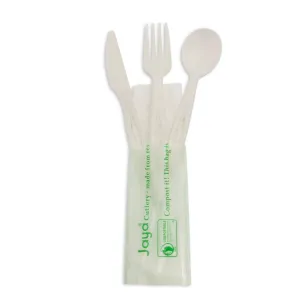 6.5 Heavy Duty Cutlery Kit with Napkin. White. 250-Count Case