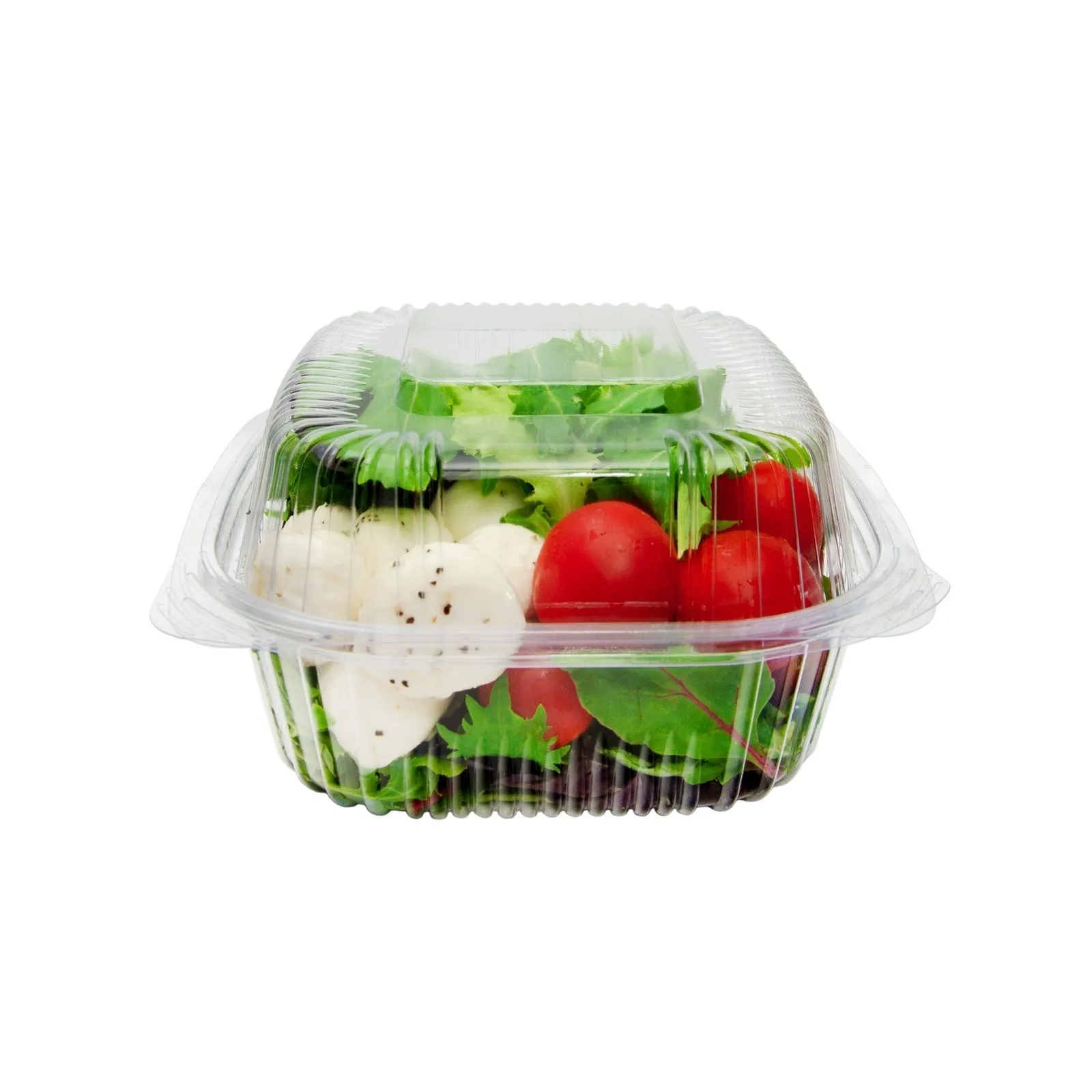 6x6-Inch Clear PLA Hinged Clamshell. 240-Count Case