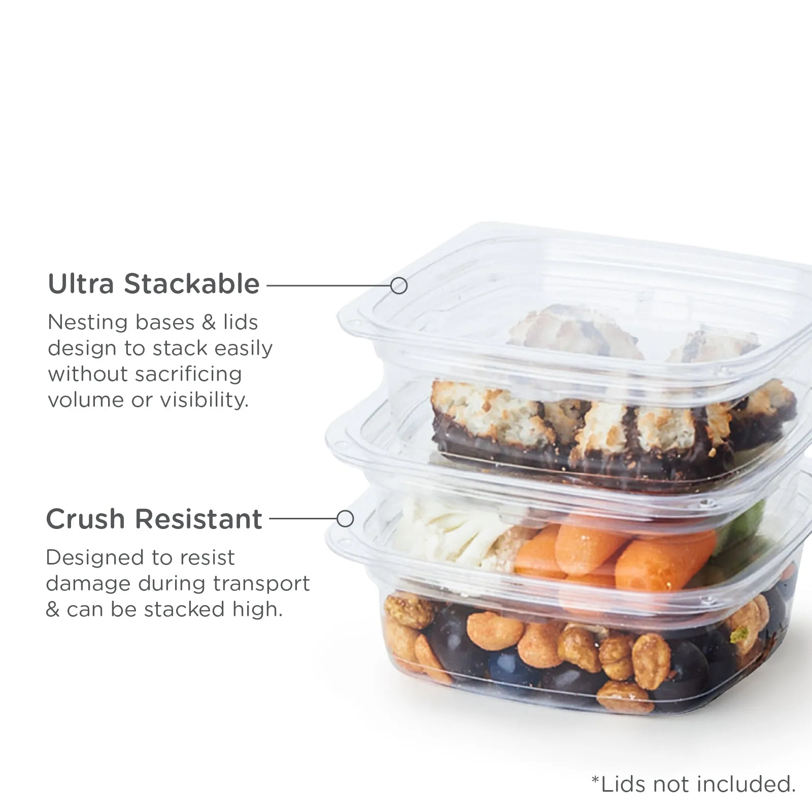 8 oz. Deli Container. Crystal Clear. PLA. 675/Case