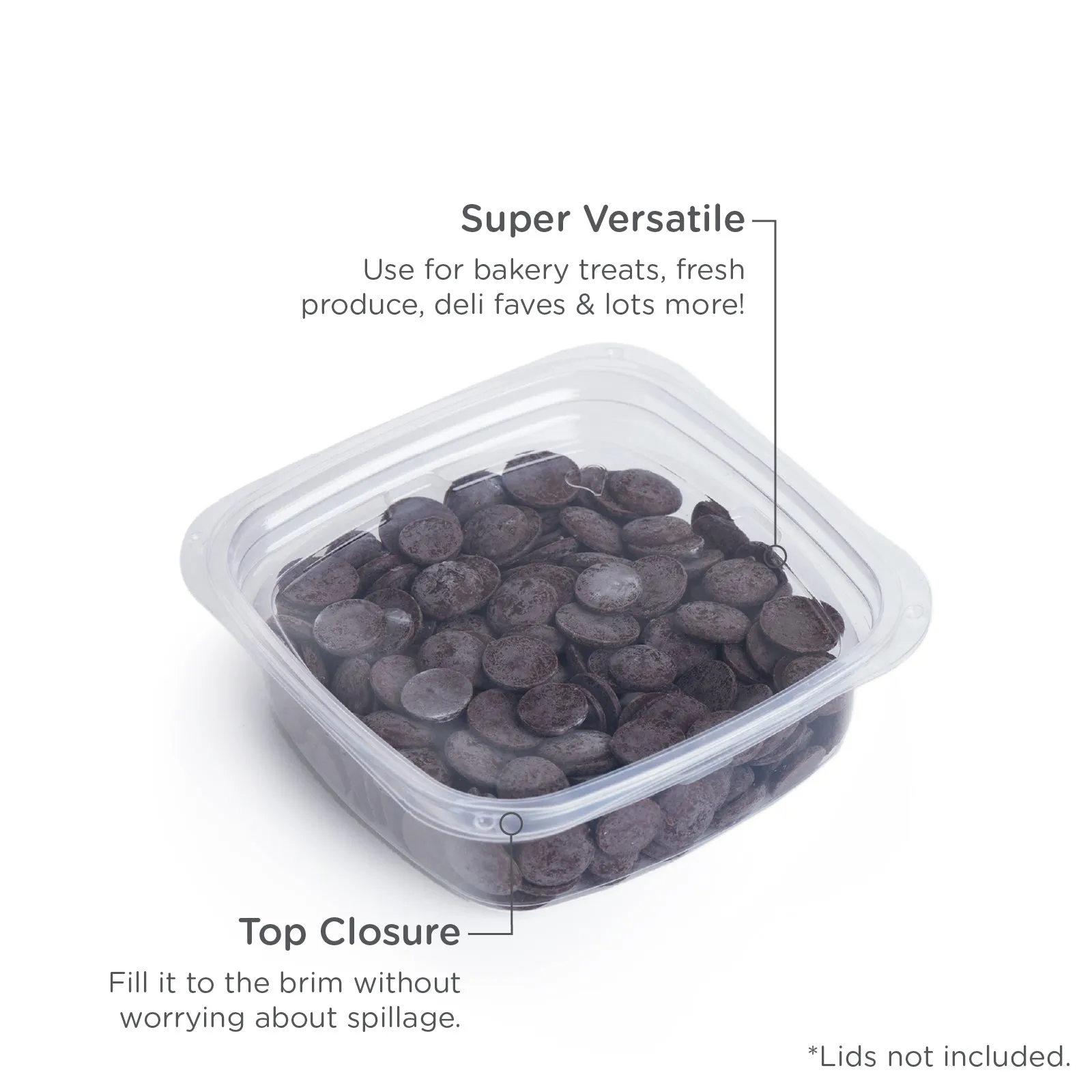 8 oz. Deli Container. Crystal Clear. PLA. 675/Case