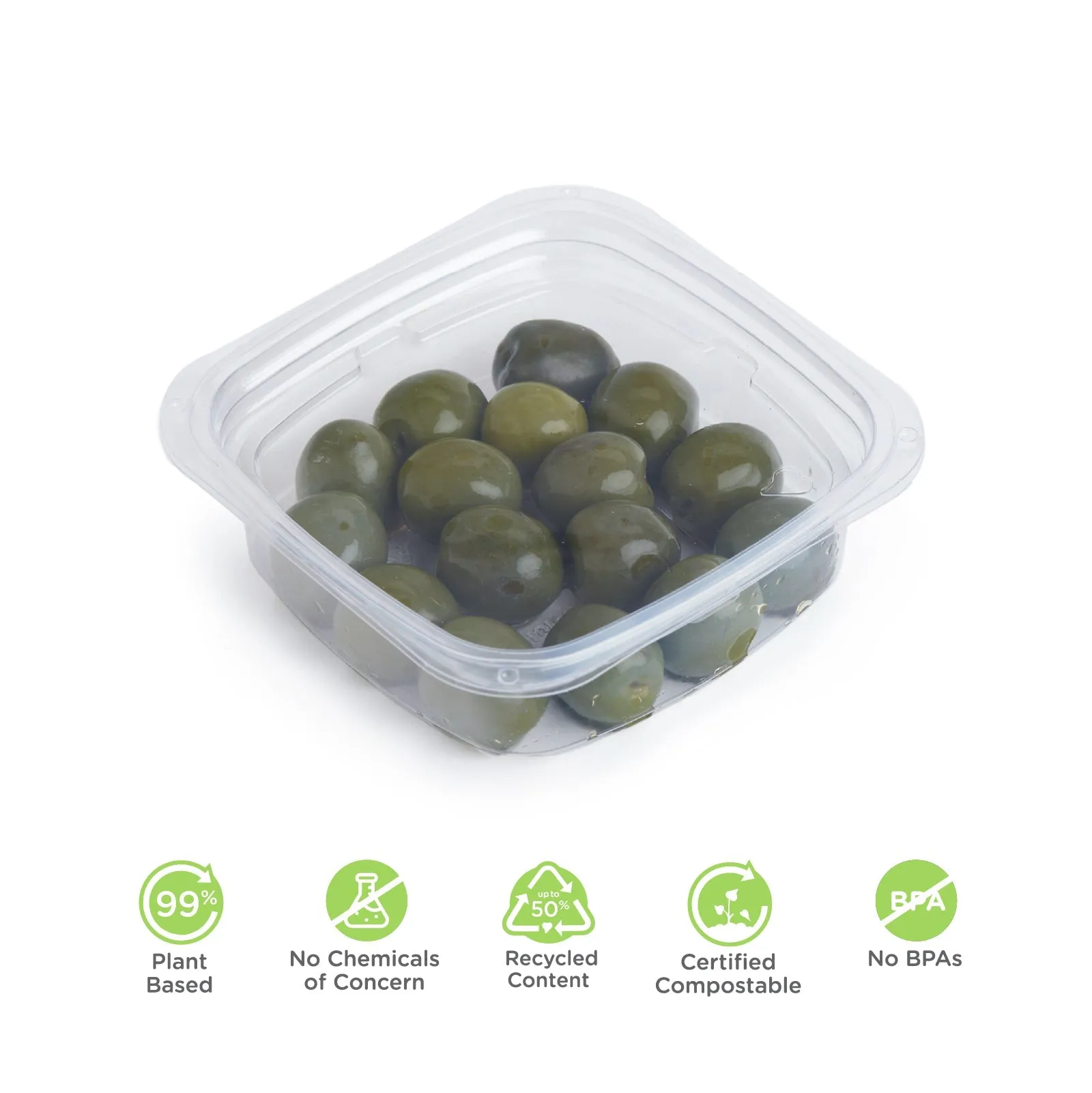 8 oz. Deli Container. Crystal Clear. PLA. 675/Case
