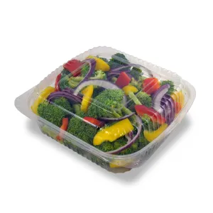 8x8-Inch Clear PLA Hinged Clamshell.160-Count Case