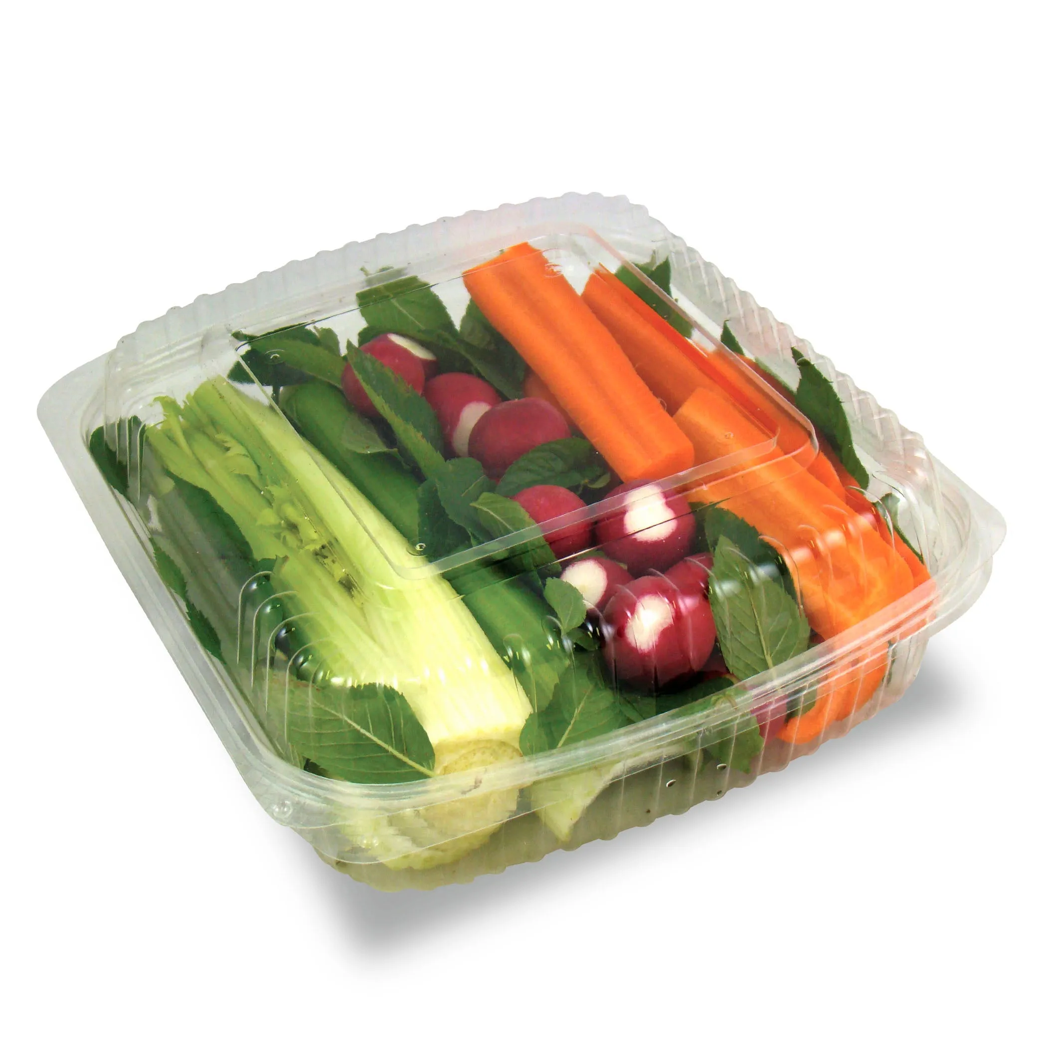8x8-Inch Clear PLA Hinged Clamshell.160-Count Case