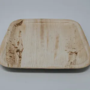 9.5-inch Square Palm Leaf Plate with Round Edges. 200 Count