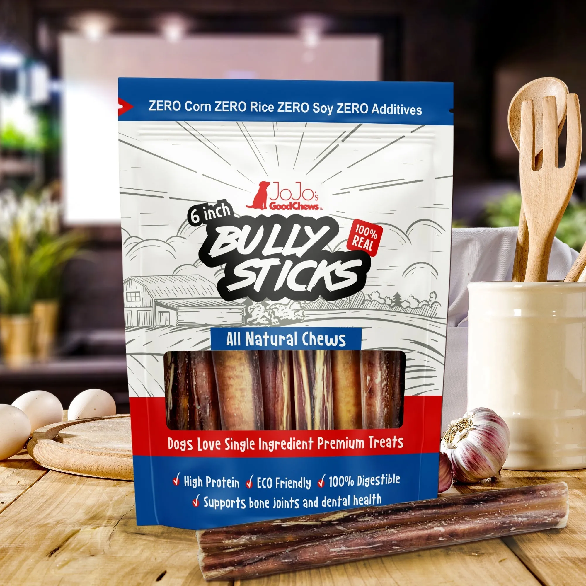 All-Natural Beef Bully Stick Dog Treats - 6 Thick (3-Pack) by American Pet Supplies