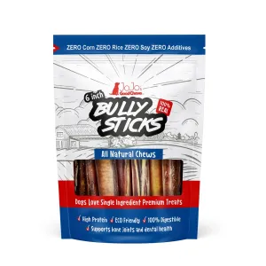 All-Natural Beef Bully Stick Dog Treats - 6 Thick (3-Pack) by American Pet Supplies