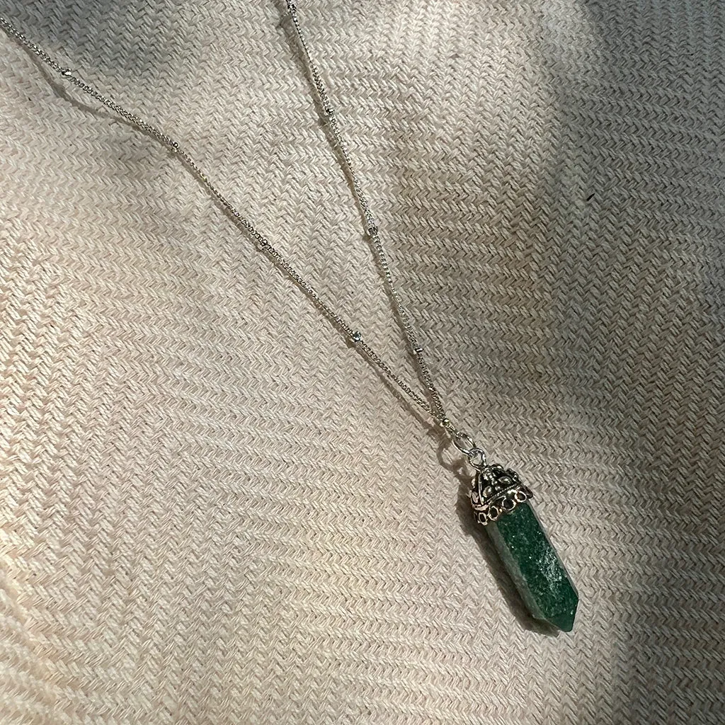 Aventurine Crystal Necklace by SLATE   SALT