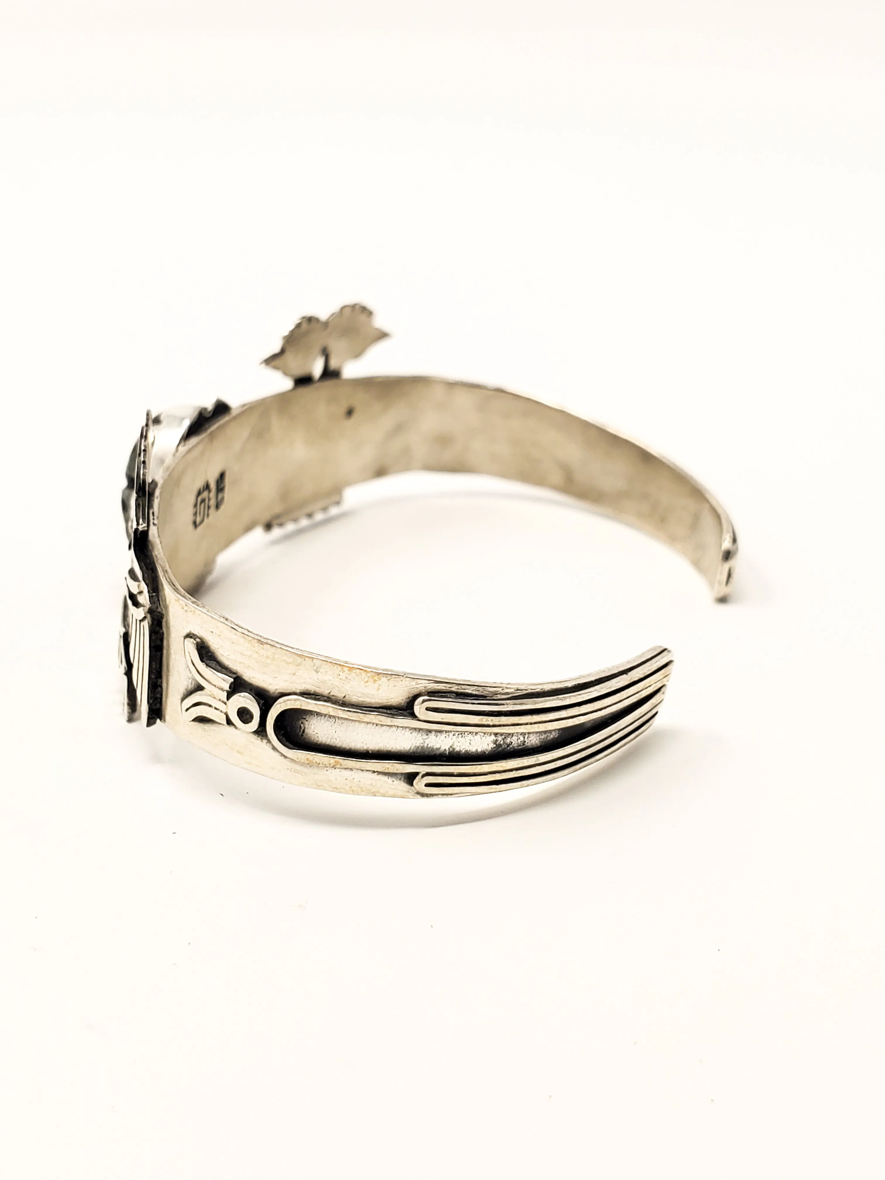 Aztec Eagles Peyote Silver Bracelet