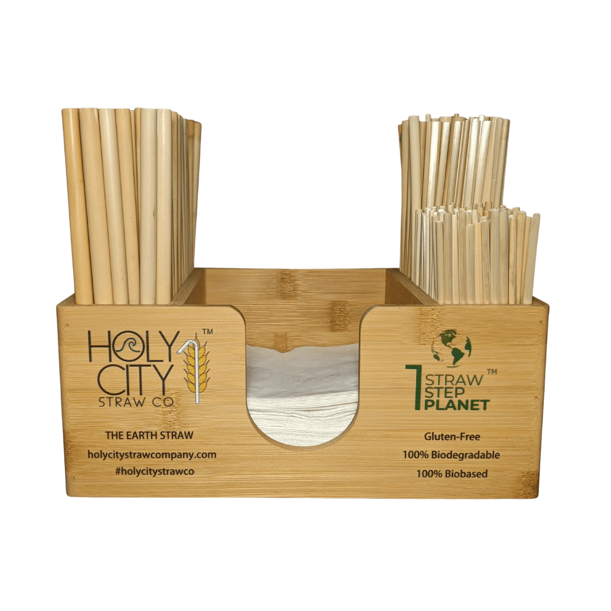 Bamboo Straw and Napkin Bar Caddy by Holy City Straw Company