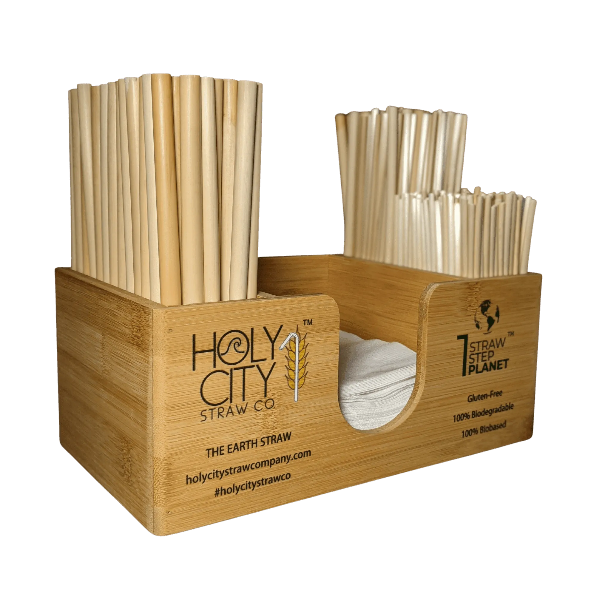 Bamboo Straw and Napkin Bar Caddy by Holy City Straw Company