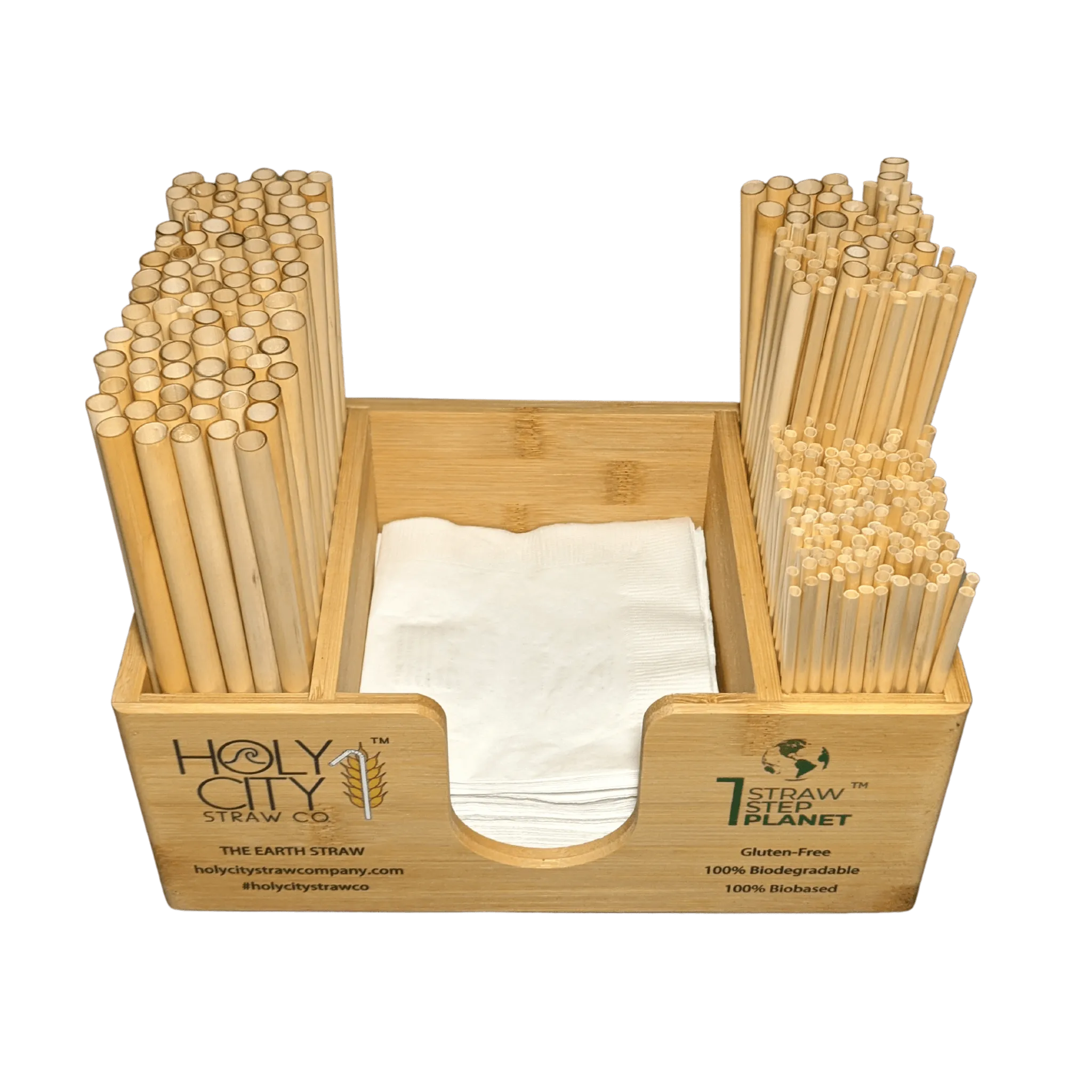 Bamboo Straw and Napkin Bar Caddy by Holy City Straw Company