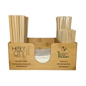 Bamboo Straw and Napkin Bar Caddy by Holy City Straw Company